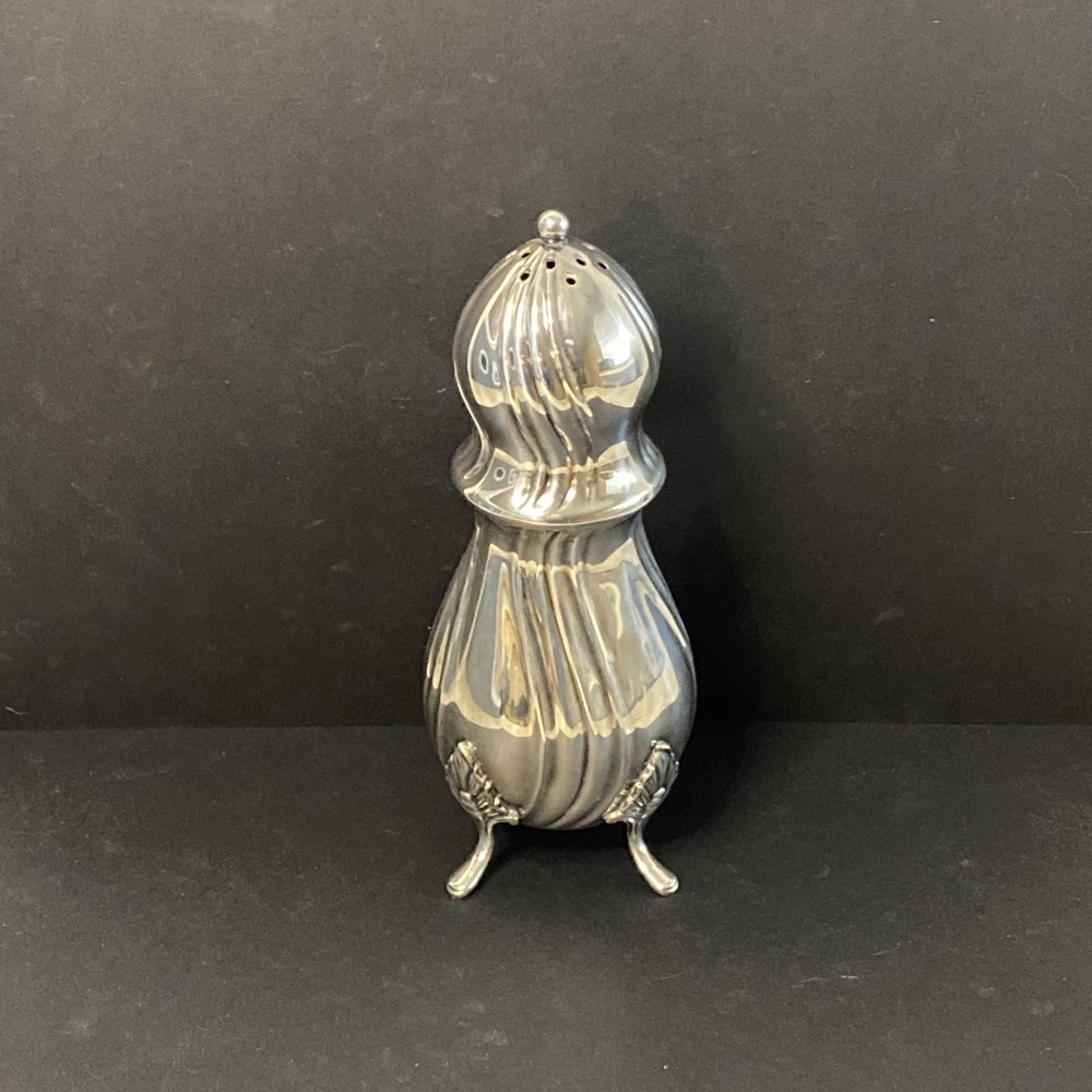 Vintage Danish Silver Plated Sugar Shaker Muffineer Footed Victorian Style 7"